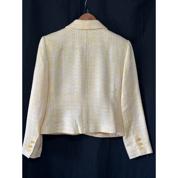 Pastel Yellow Skirt Suit 12 Tweed Plaid Spring Corpcore Soft Girl Coquette - Picture 6 of 16